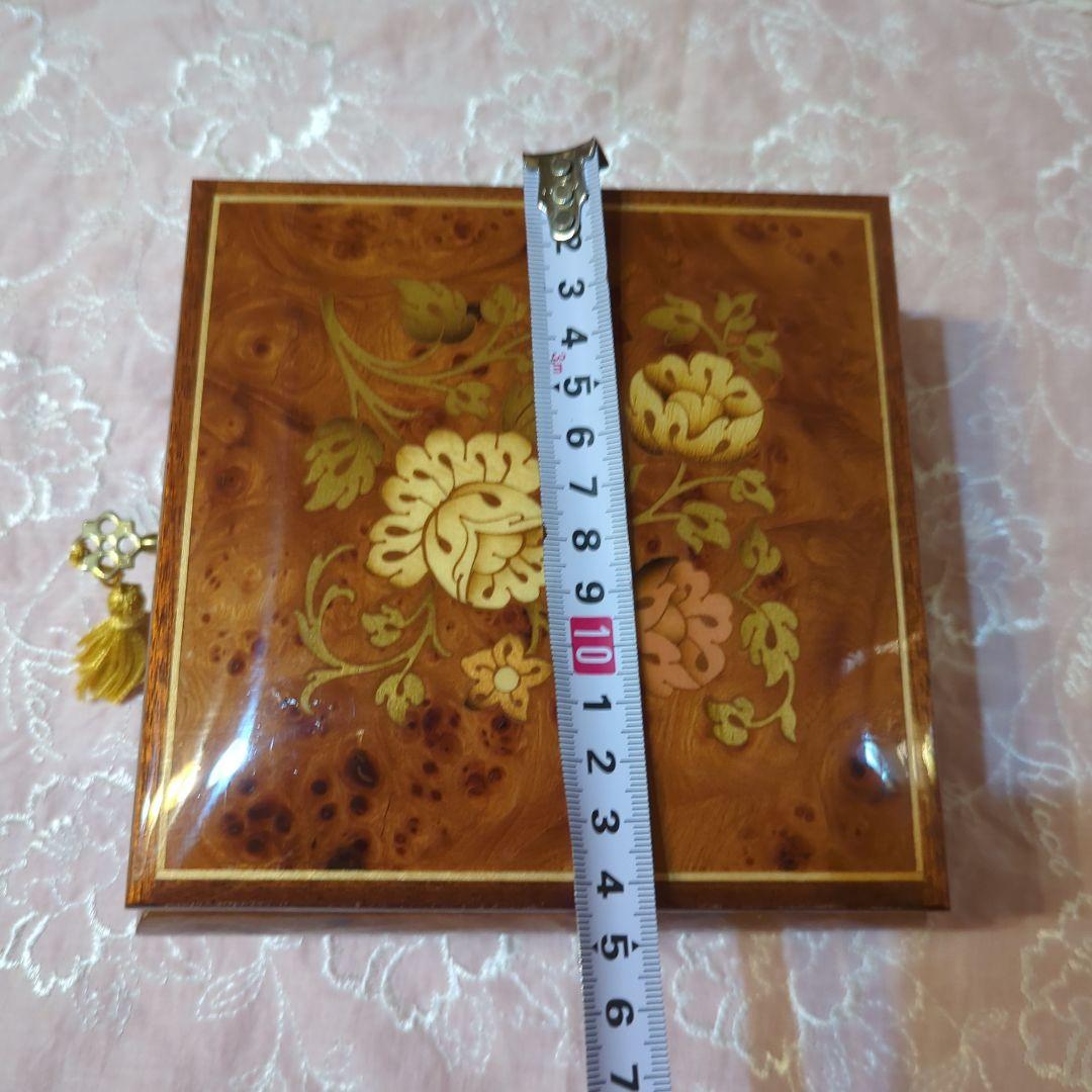 ITALY伝統工芸・象嵌花柄インレイ木製アクセサリーケース