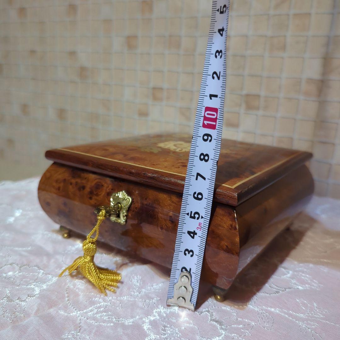 ITALY伝統工芸・象嵌花柄インレイ木製アクセサリーケース