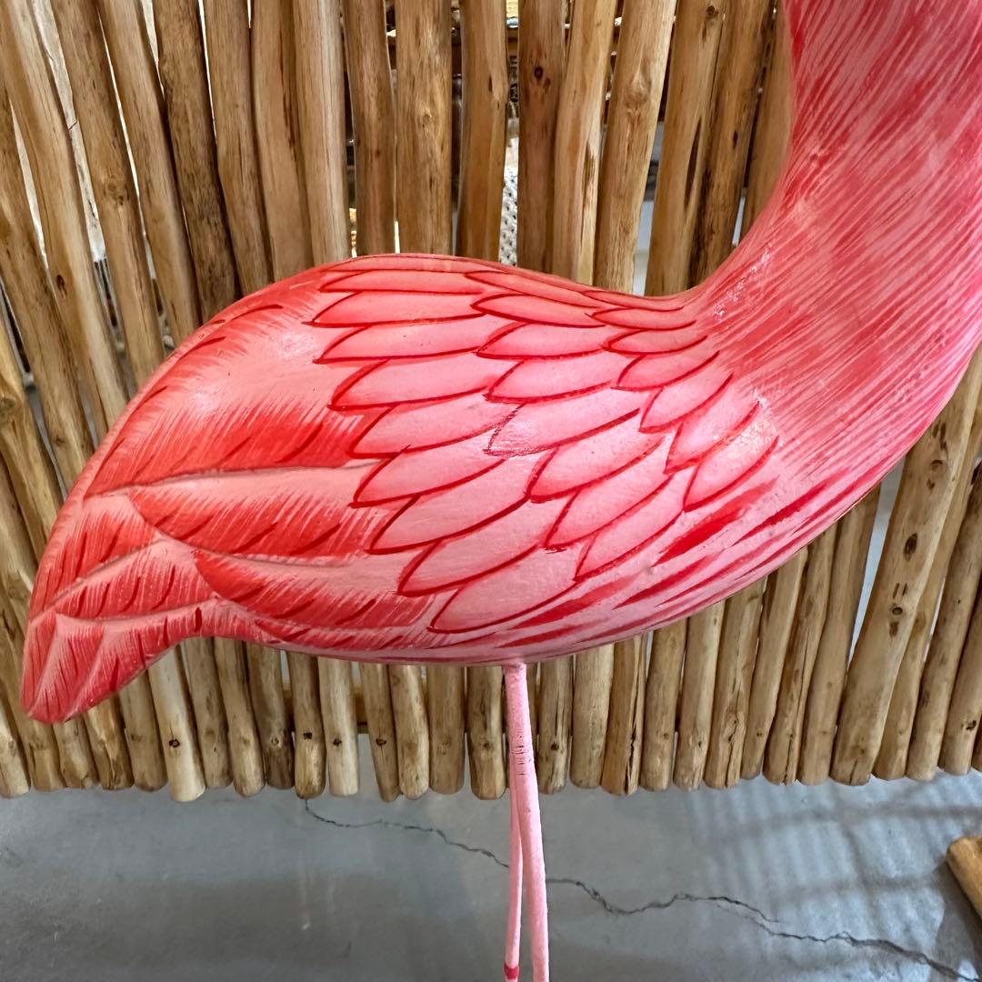 【訳あり】バリ島木彫りフラミンゴh130cm通常33,000円がなんと！
