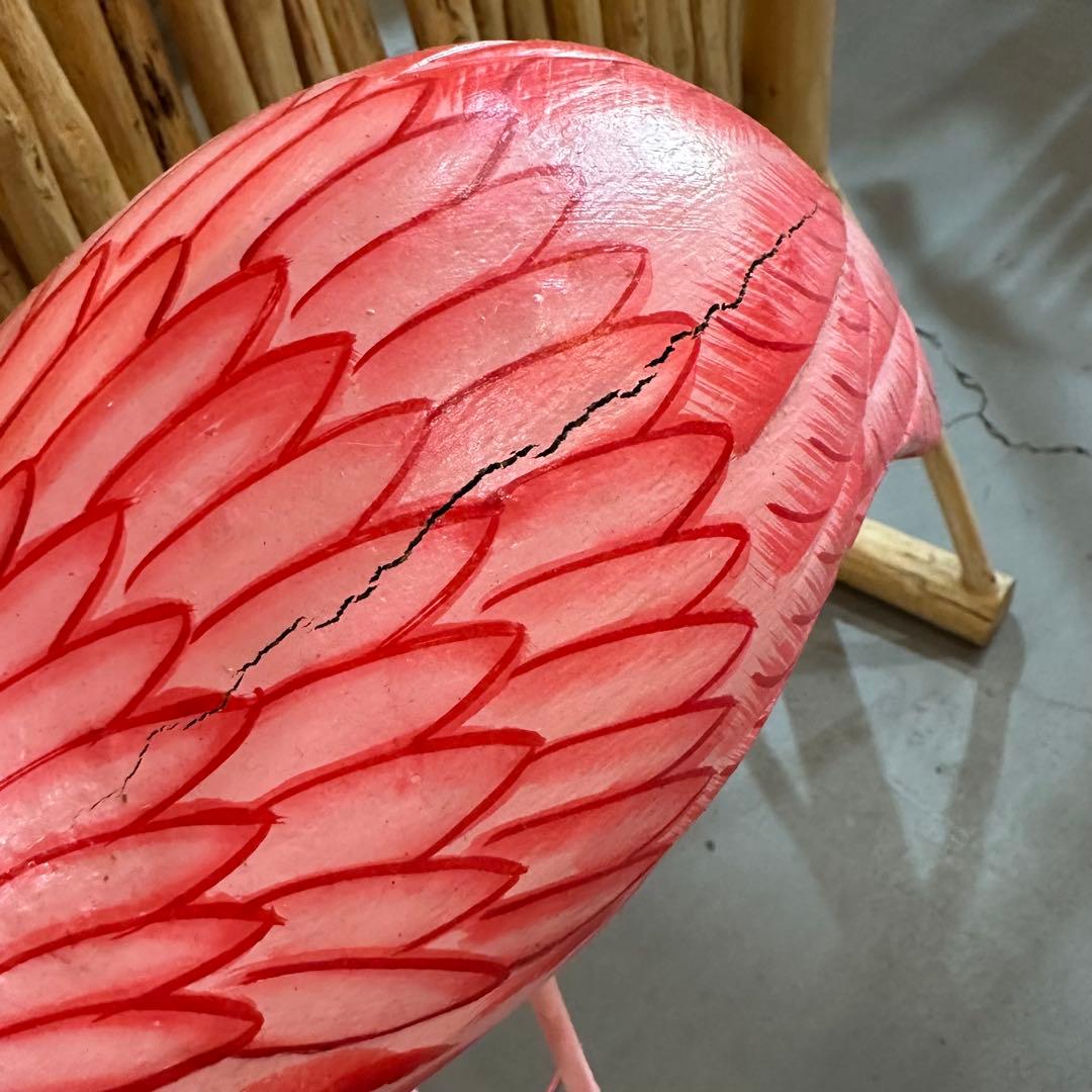 【訳あり】バリ島木彫りフラミンゴh130cm通常33,000円がなんと！
