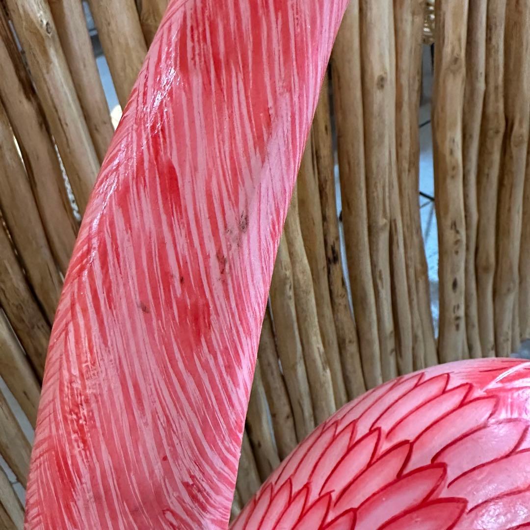 【訳あり】バリ島木彫りフラミンゴh130cm通常33,000円がなんと！