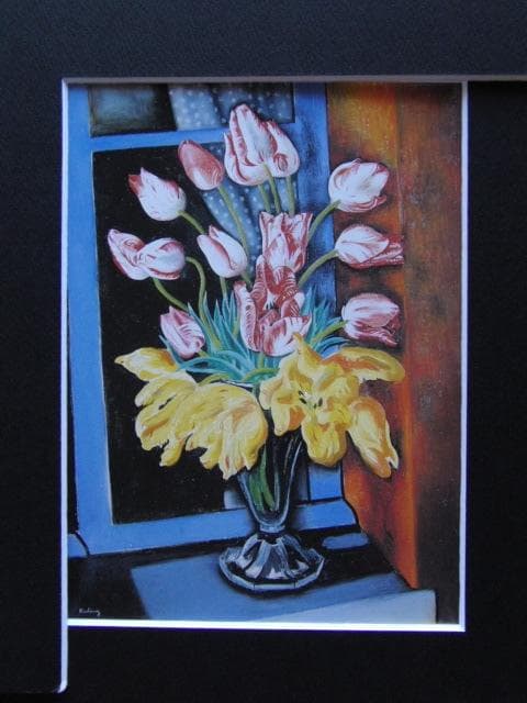 モイズ・キスリング、【チューリップ】、希少な画集画、新品高級額 額装付