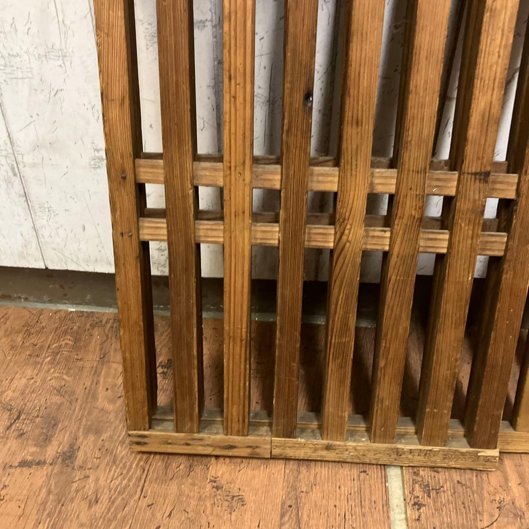 B-2 昭和レトロ 木製 帳場囲い 帳場格子 折りたたみ式 フェンス 間仕切り