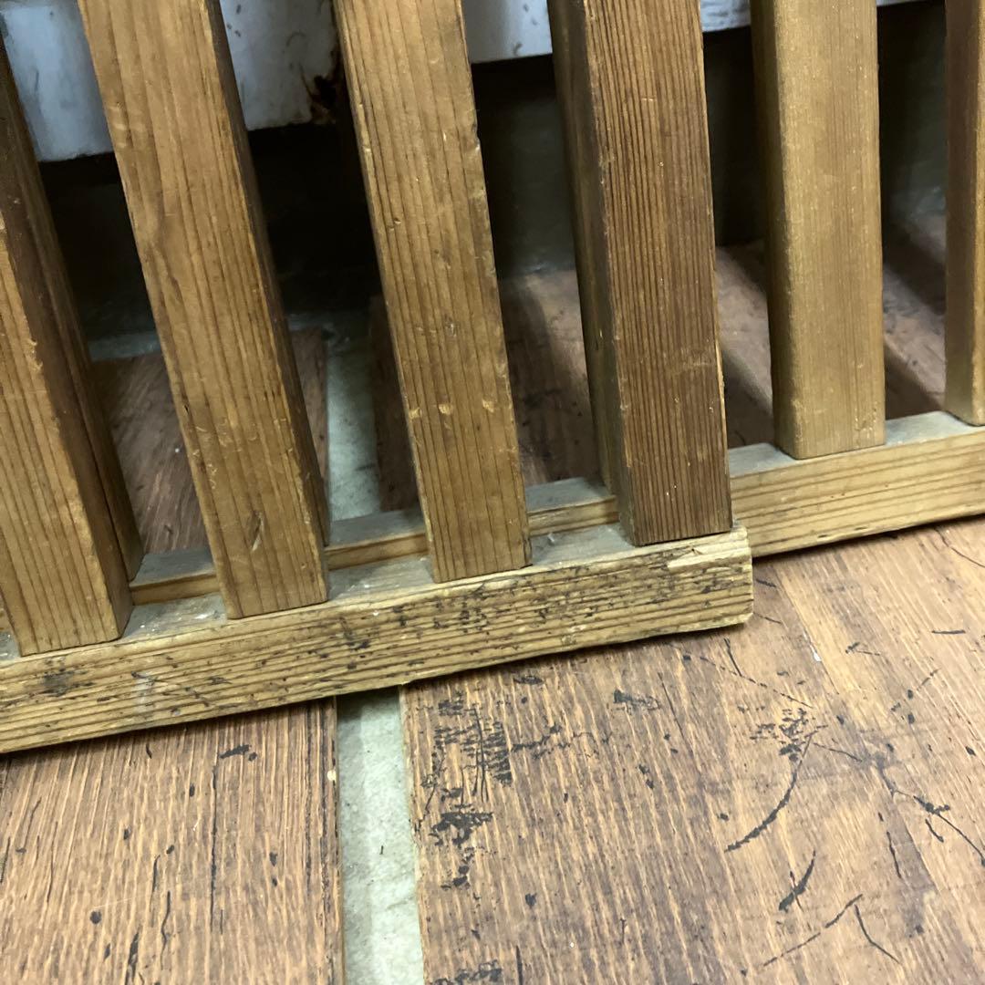 B-2 昭和レトロ 木製 帳場囲い 帳場格子 折りたたみ式 フェンス 間仕切り