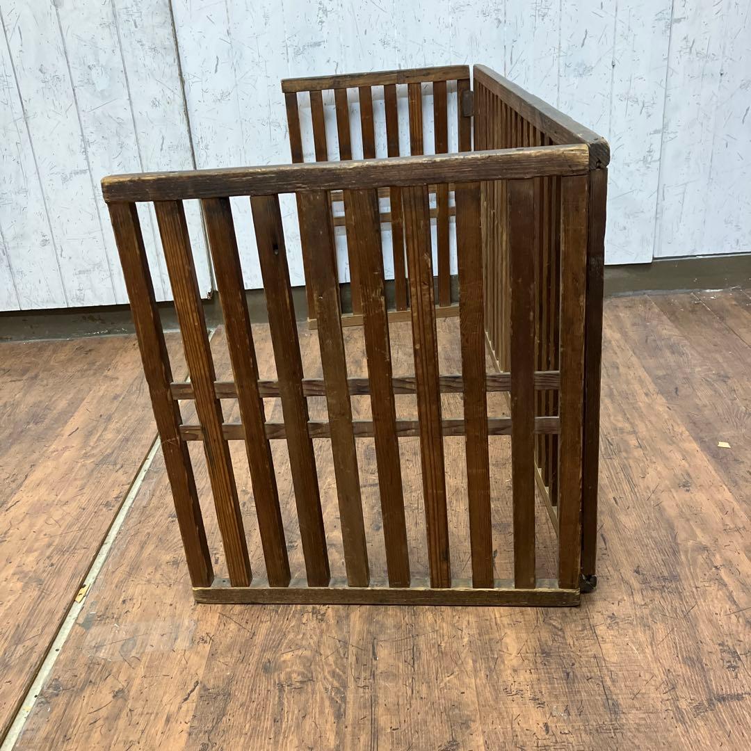 B-2 昭和レトロ 木製 帳場囲い 帳場格子 折りたたみ式 フェンス 間仕切り