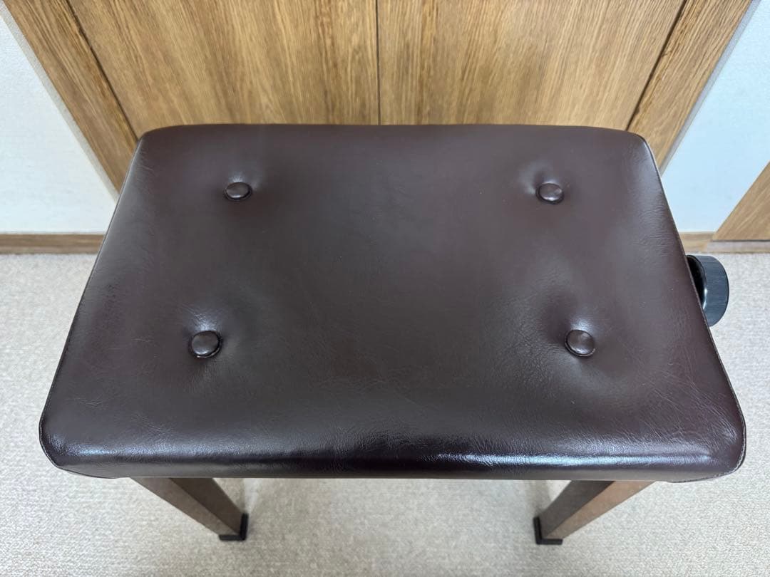 美品 ピアノ 椅子 昇降式 ダークブラウン