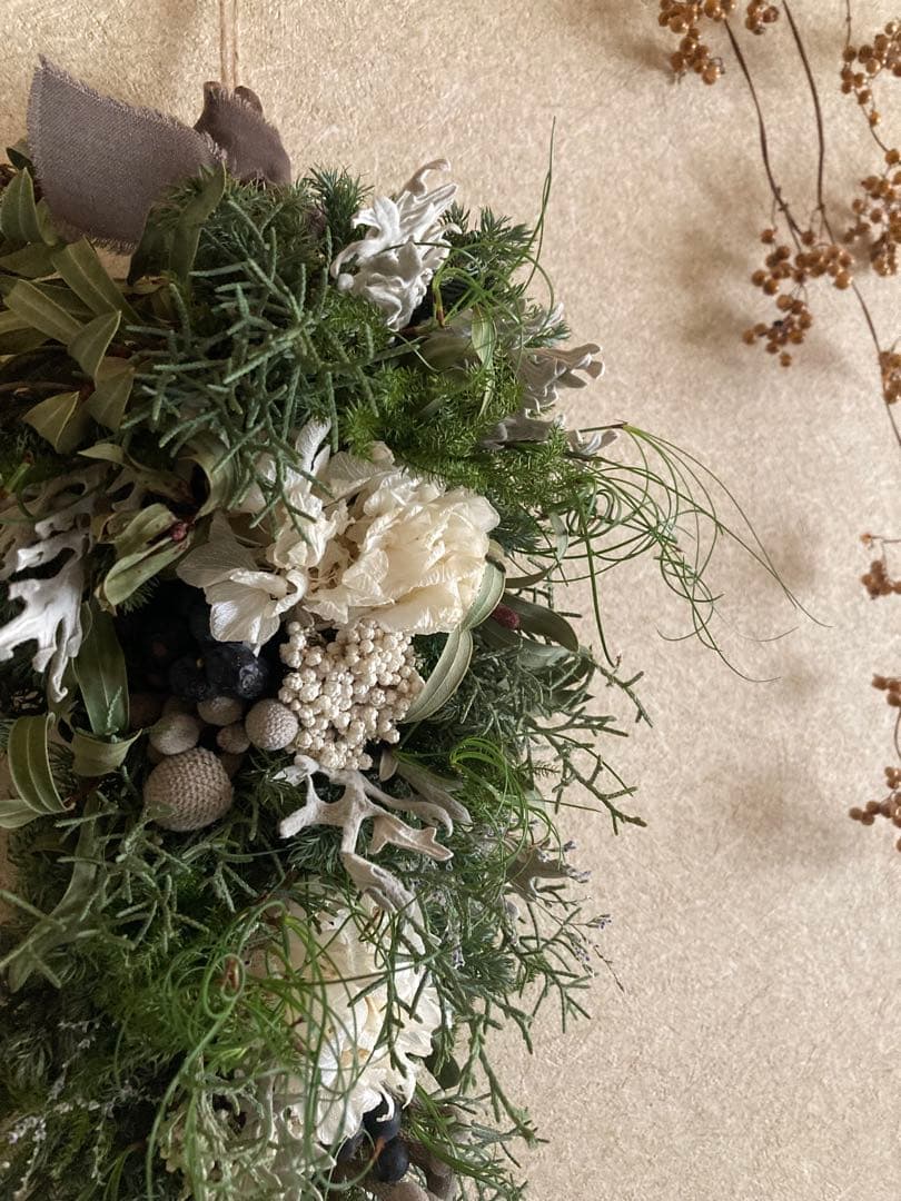 おまとめ✨swag #366 ホワイト紫陽花のクラシカルスワッグ