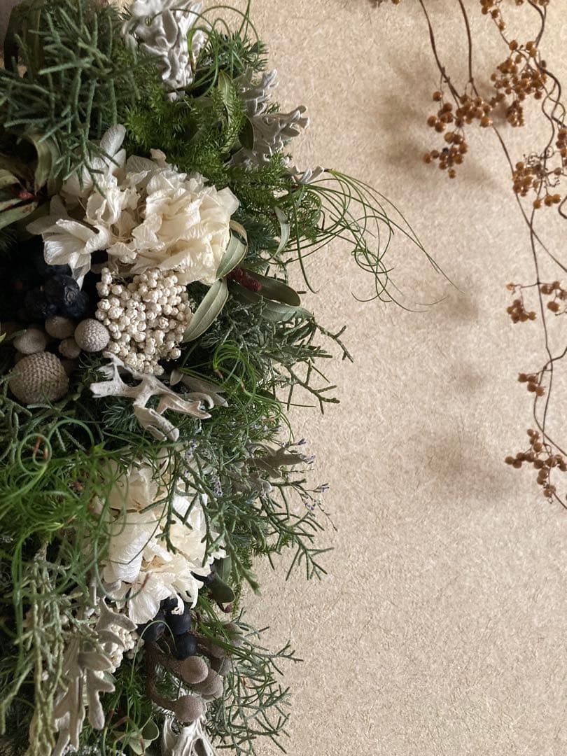 おまとめ✨swag #366 ホワイト紫陽花のクラシカルスワッグ