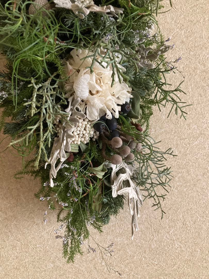 おまとめ✨swag #366 ホワイト紫陽花のクラシカルスワッグ