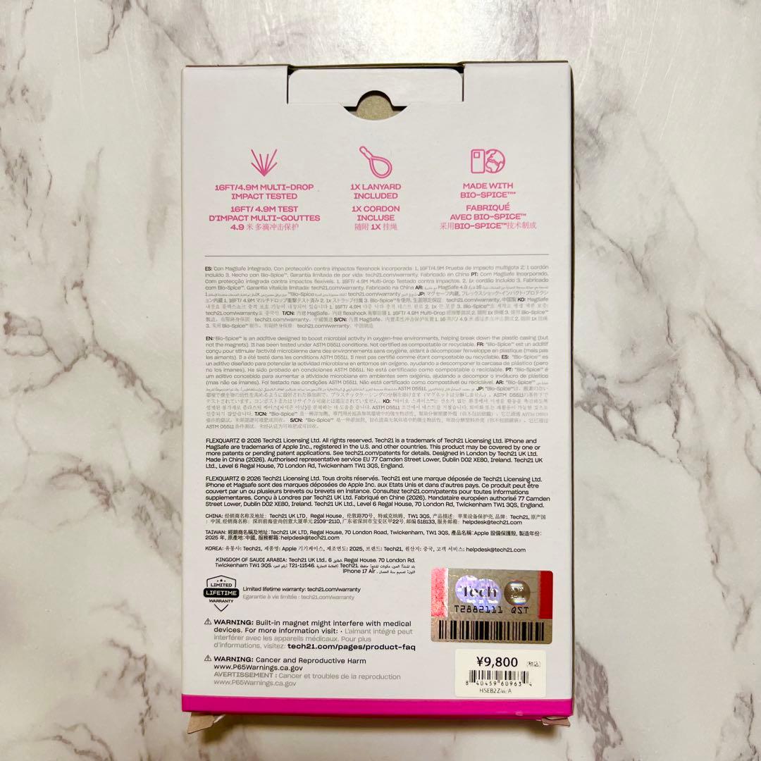 Tech21 iPhone Air ユニコーン ケース & ストラップ