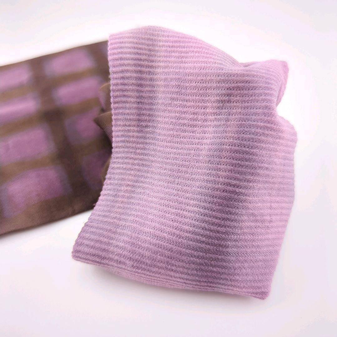 【未使用品】CHANEL シャネル チェック柄 ソックス パープル系