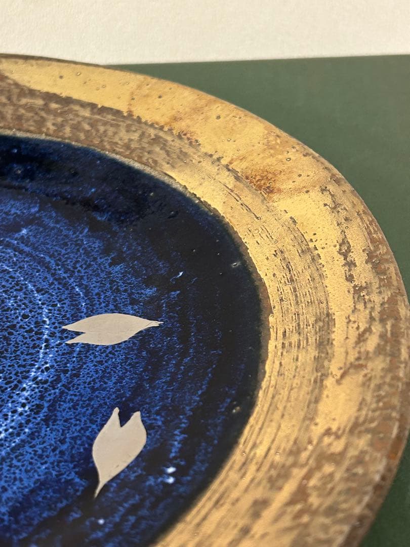 島田恭子作　桜　大皿　箱、色紙付き