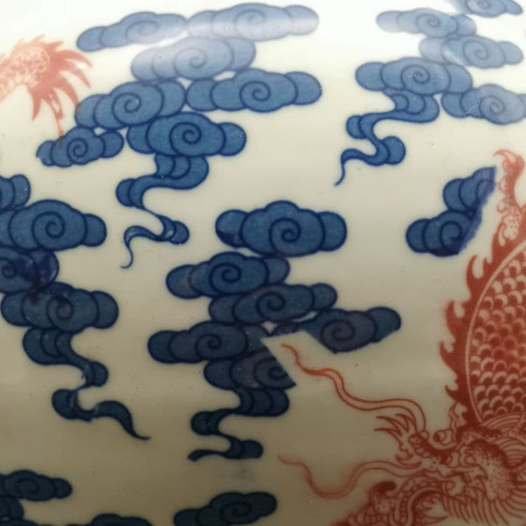 乾隆雲龍紋両耳瓶 青花瓶 景徳鎮 陶磁器 装飾品 現代工芸品 美術品 置物
