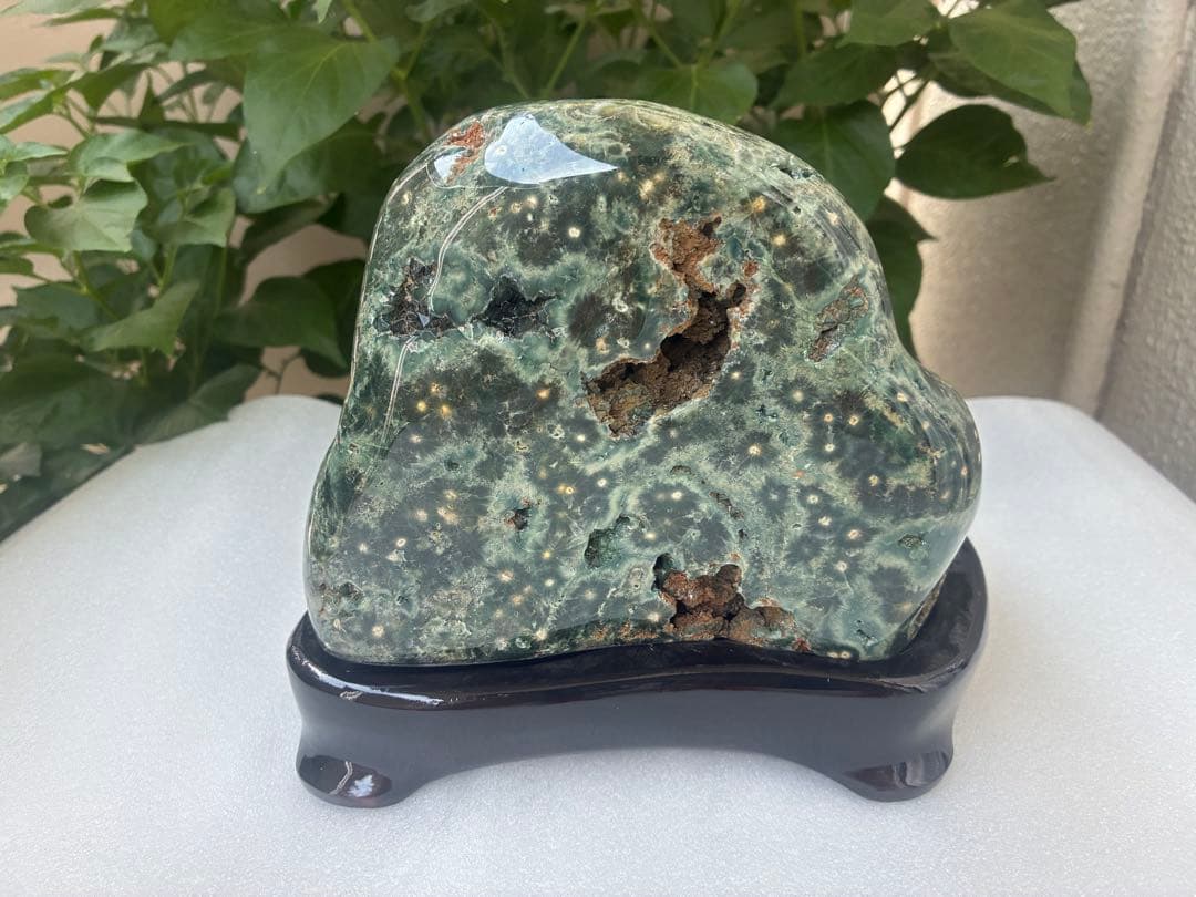 美石　天然石　専用台座付き