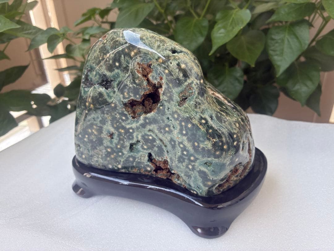 美石　天然石　専用台座付き