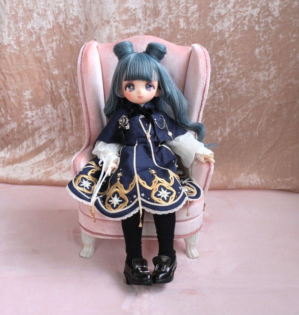 ドール用1/4サイズ ウィングチェア1人用 ピンク ソファ 椅子