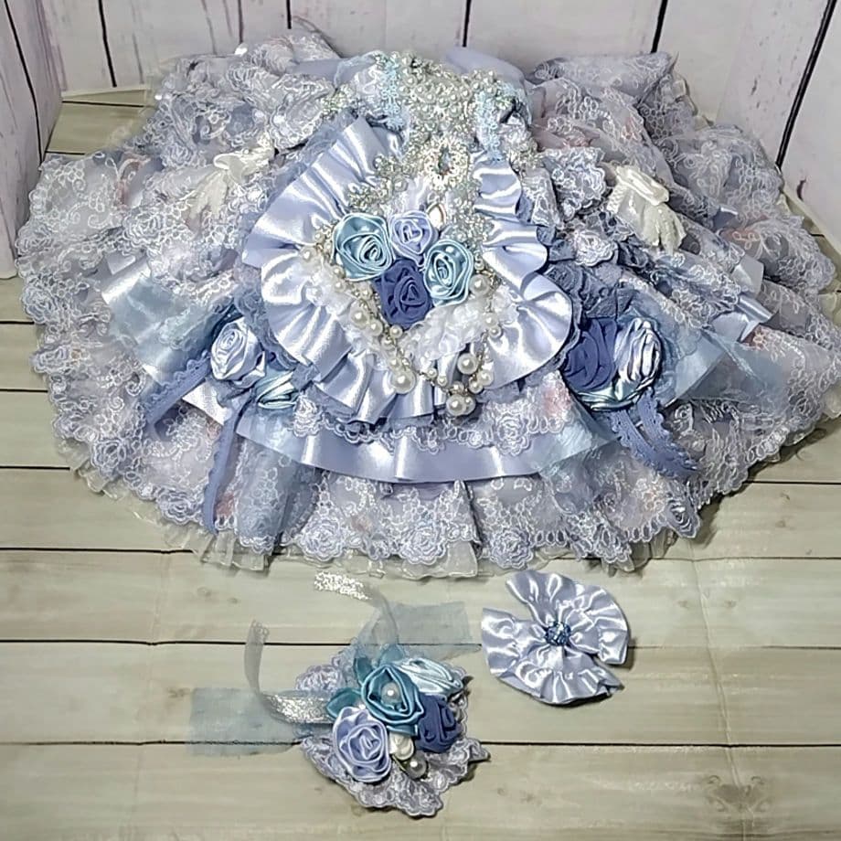 ハンドメイドのドレス。プーリップ等。　　ライトパープル