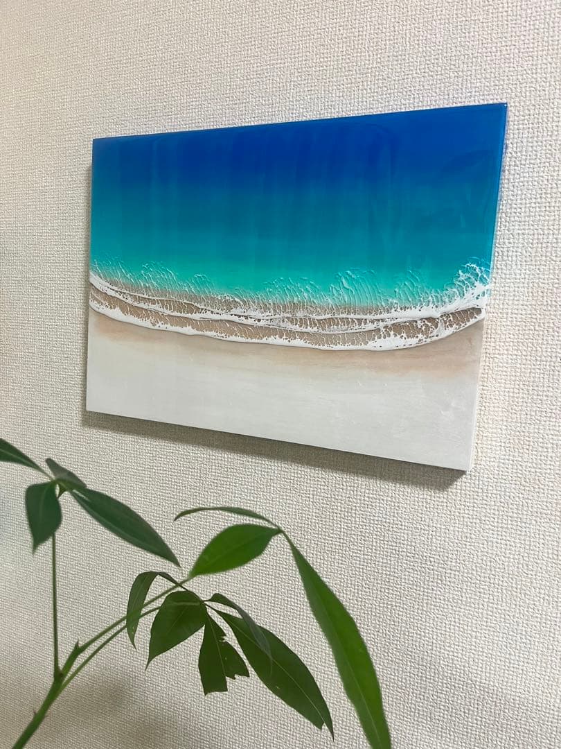 【A3】レジンアート　オーシャンパネル　沖縄ブルー