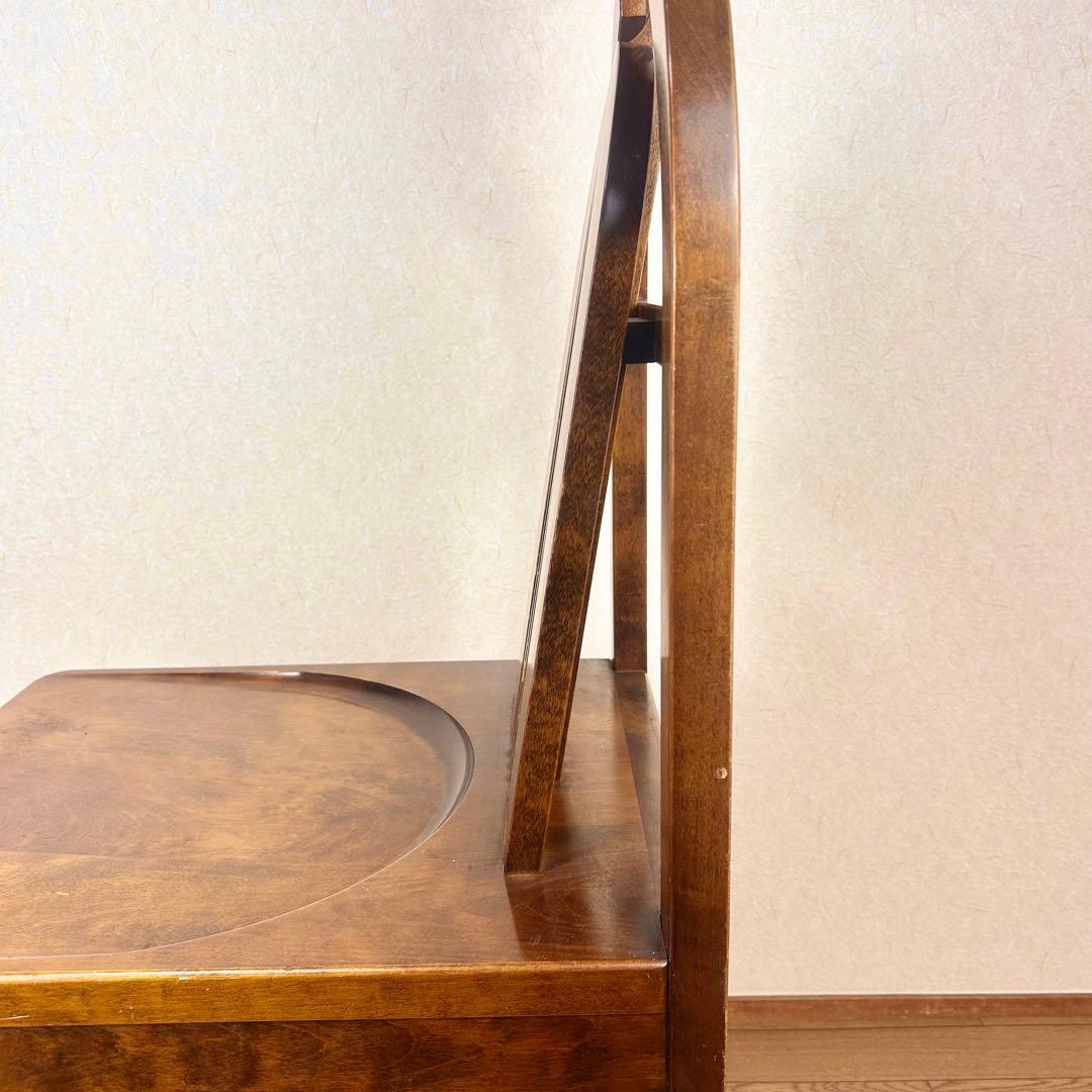 【希少】星野民藝 アームレスチェア 樺材 ダイニングハイバック 安楽椅子 その②