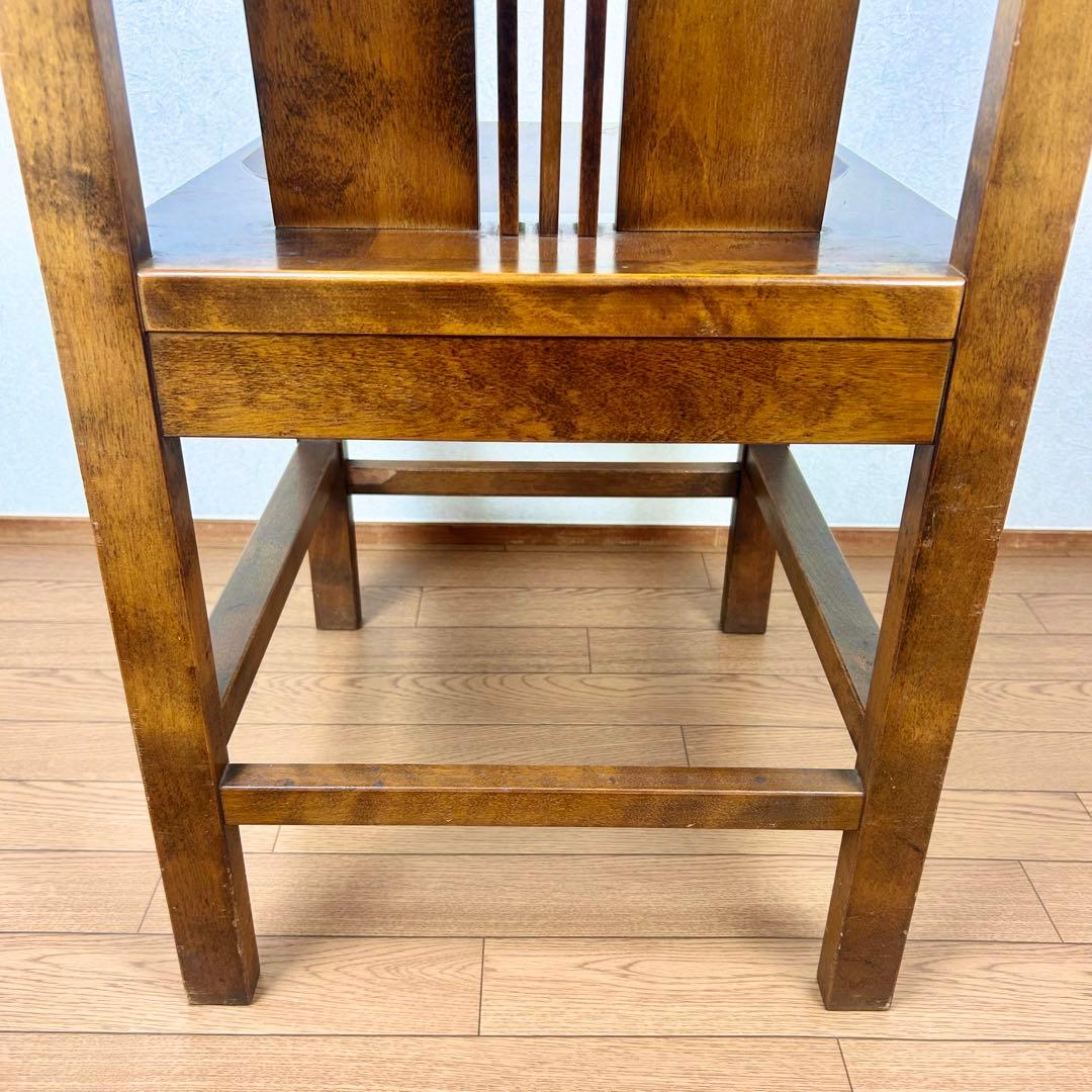 【希少】星野民藝 アームレスチェア 樺材 ダイニングハイバック 安楽椅子 その②