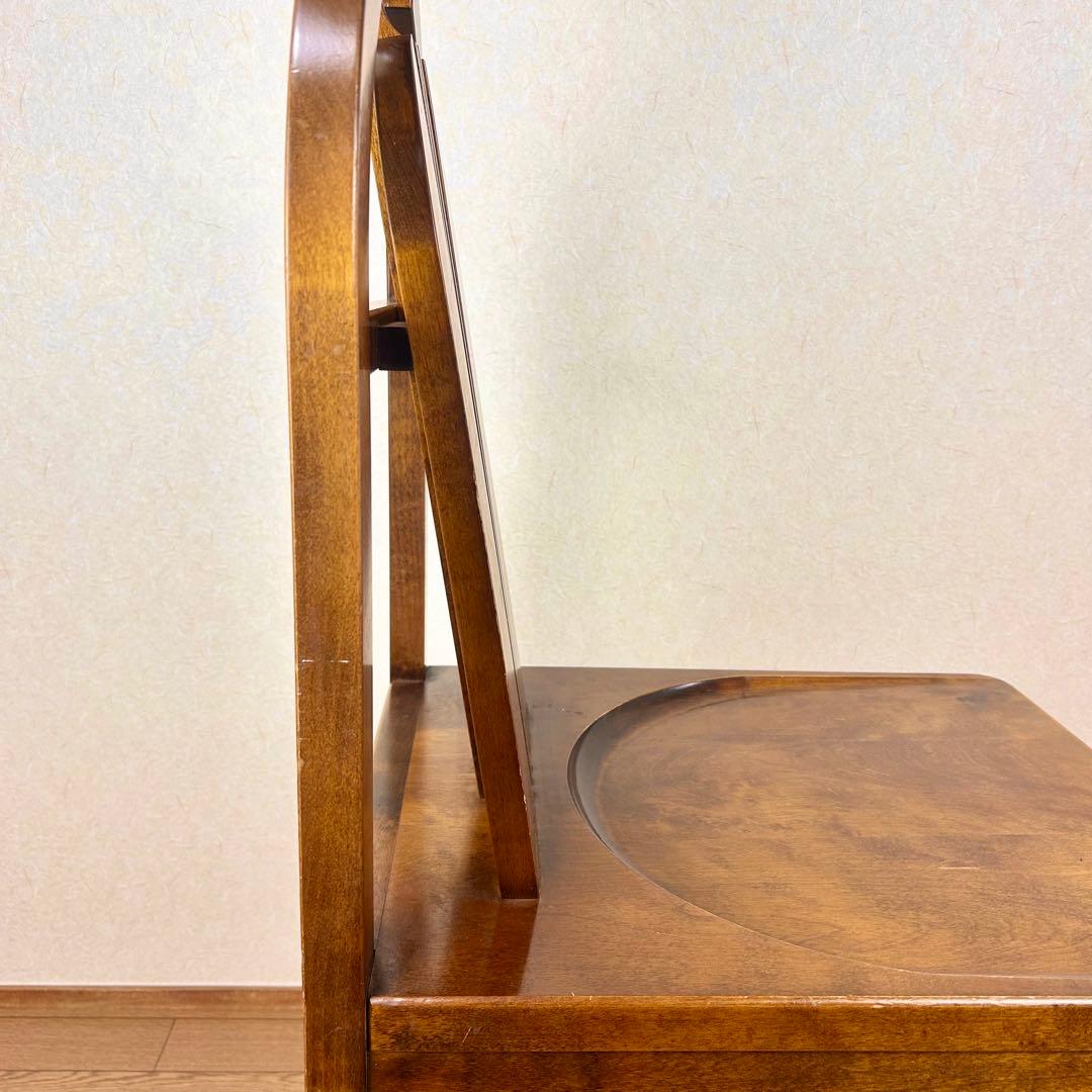 【希少】星野民藝 アームレスチェア 樺材 ダイニングハイバック 安楽椅子 その②