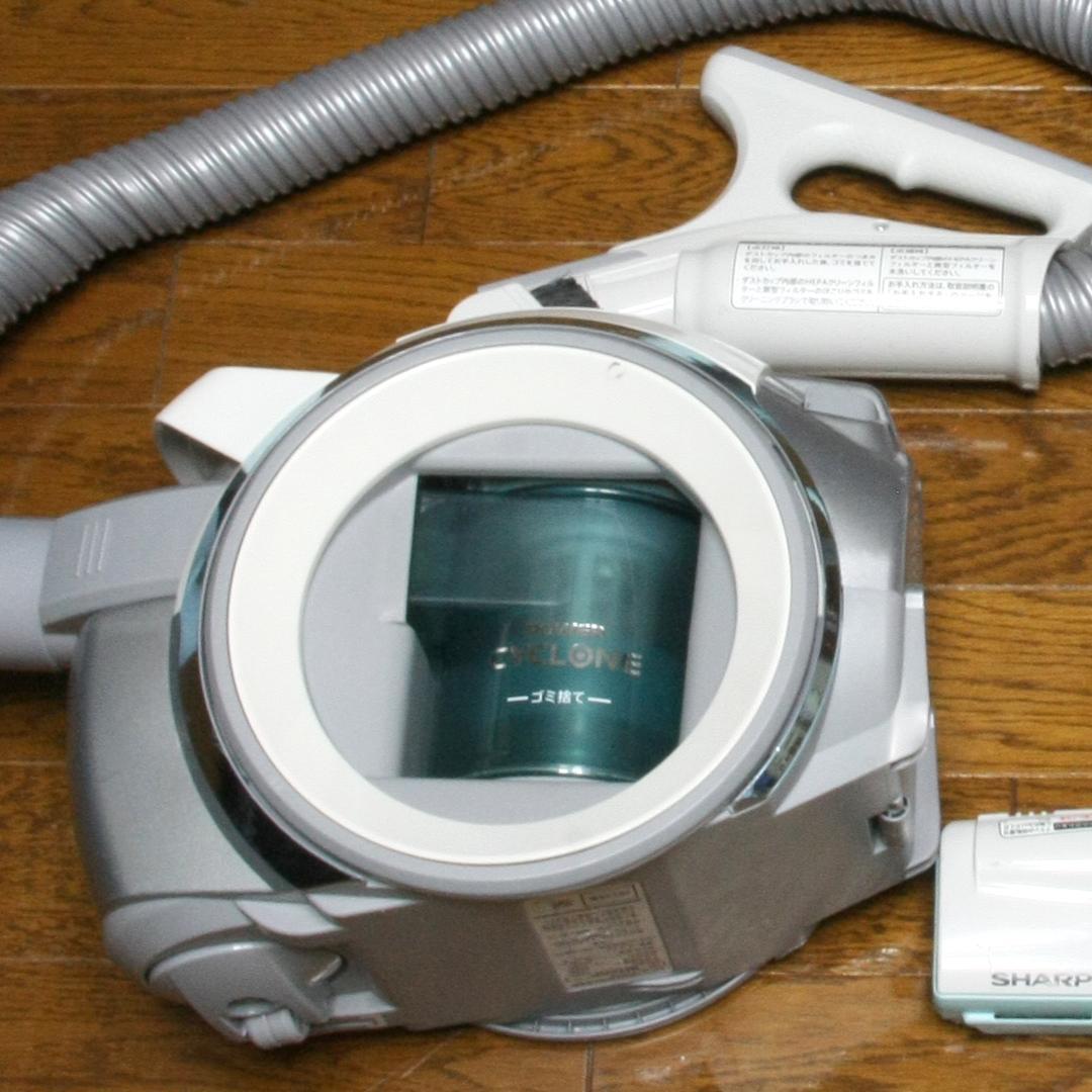 シャープ床移動型電気掃除機 EC-QX310-G サイクロン式【中古品】