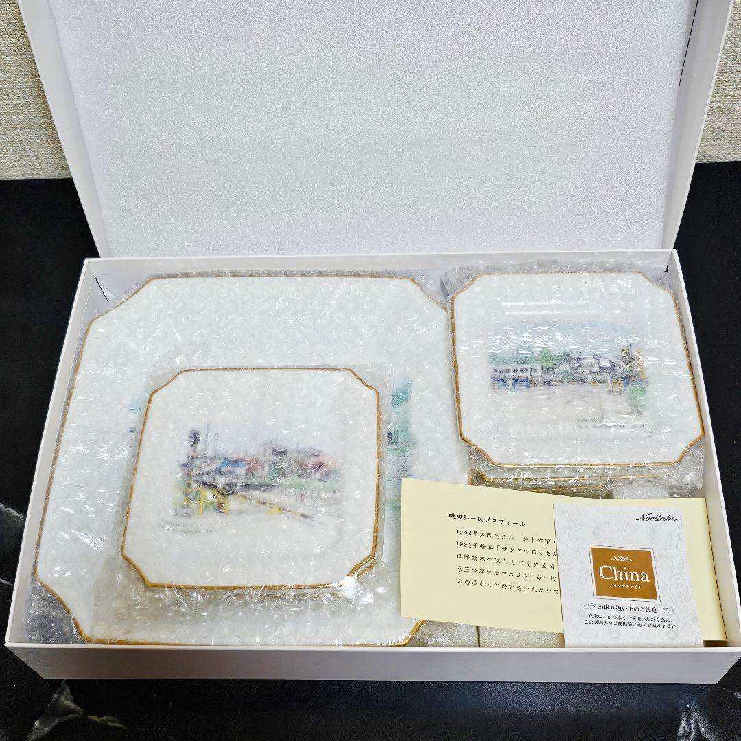 ノリタケ 京王電鉄 50周年記念 角皿 6枚セット 鉄道ファン noritake
