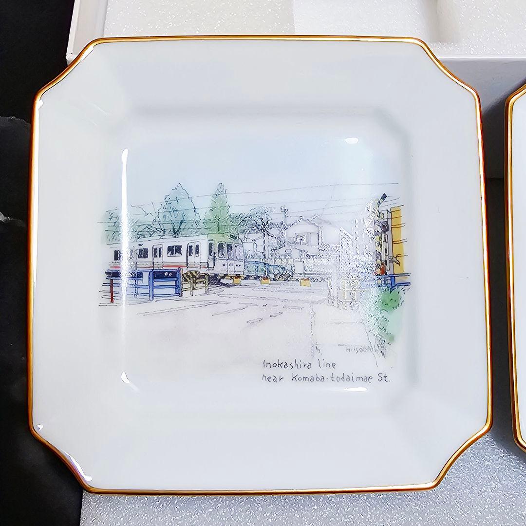 ノリタケ 京王電鉄 50周年記念 角皿 6枚セット 鉄道ファン noritake