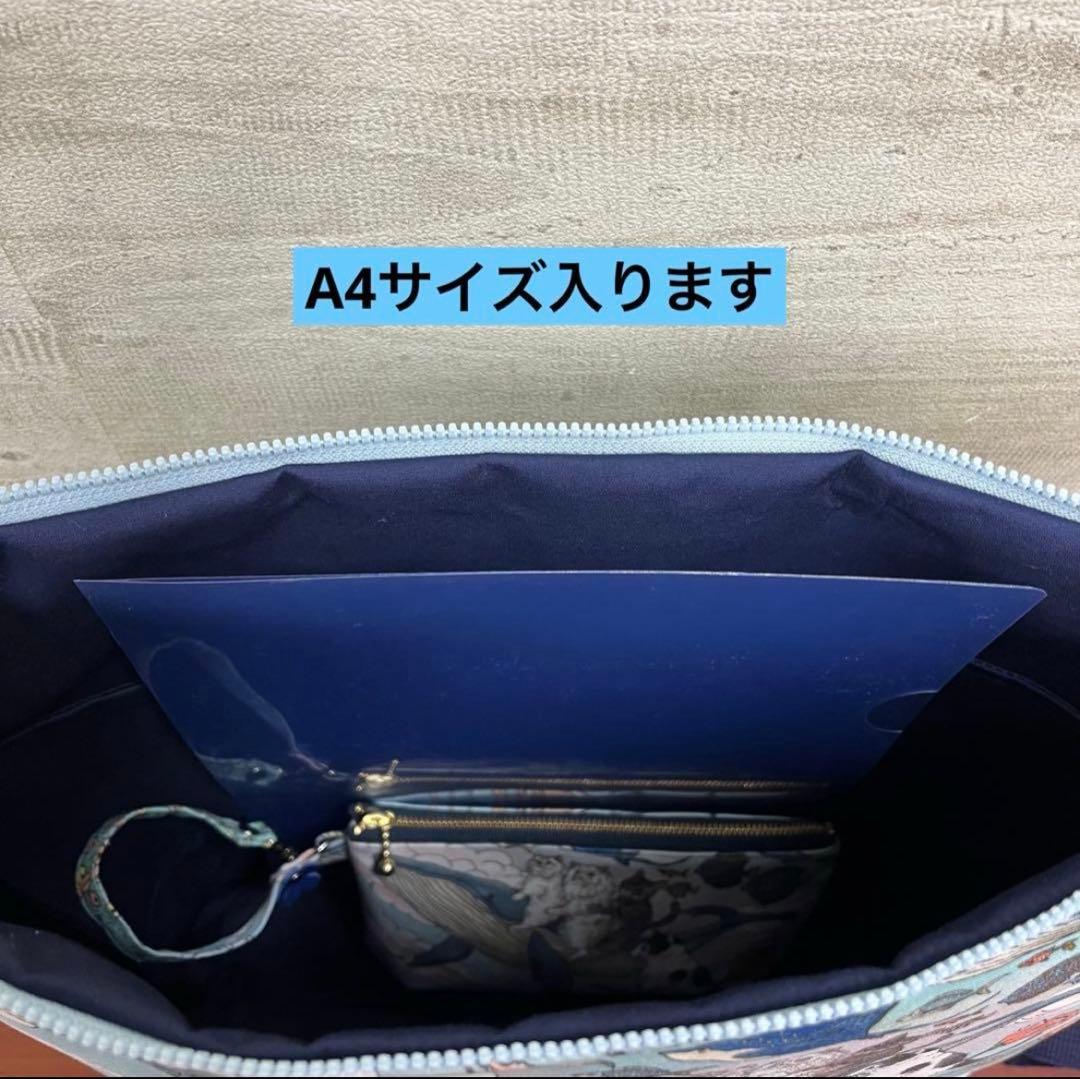 おとぎの国の猫と仲間たちハンドメイド　A4サイズリュック＆18㎝ポーチセット