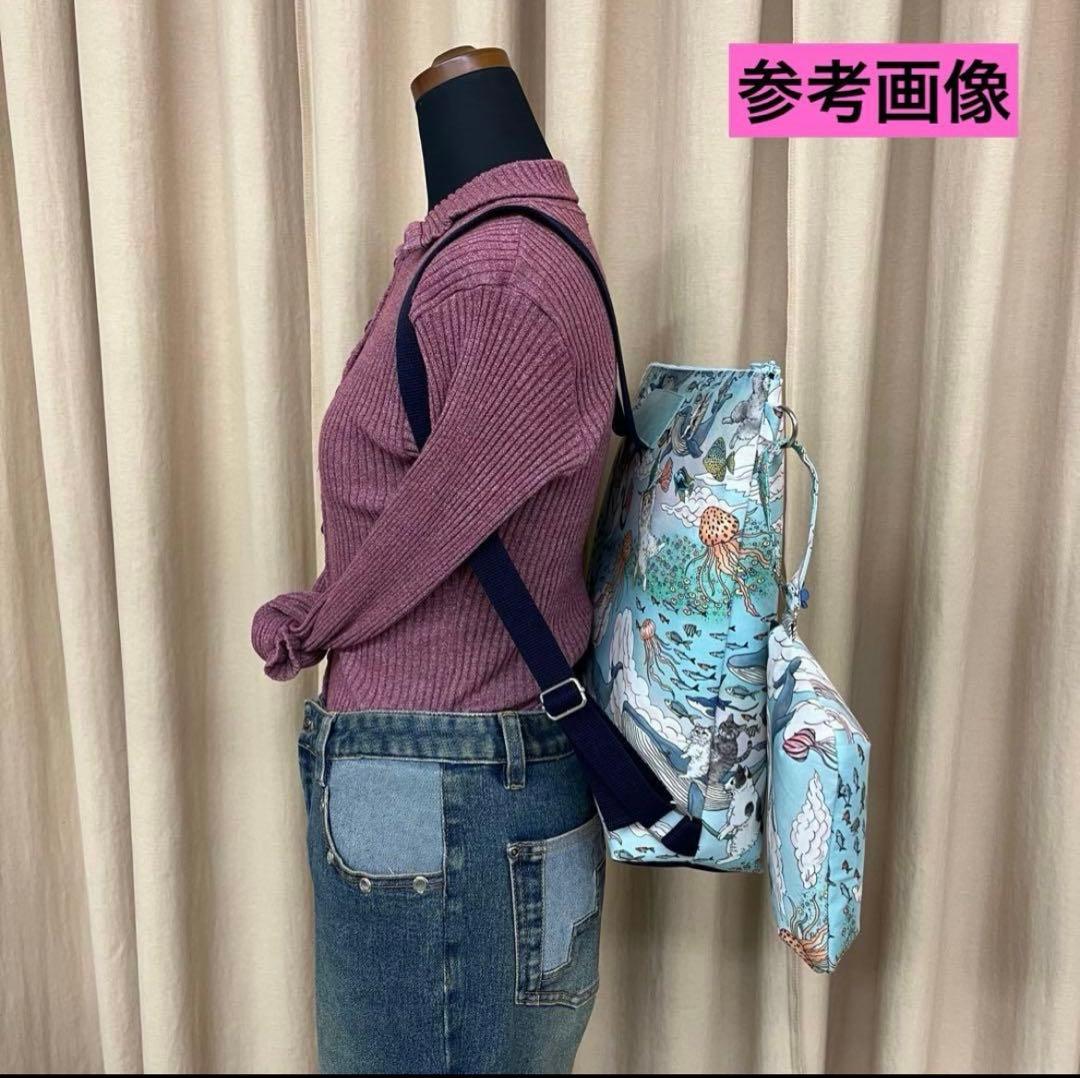 おとぎの国の猫と仲間たちハンドメイド　A4サイズリュック＆18㎝ポーチセット