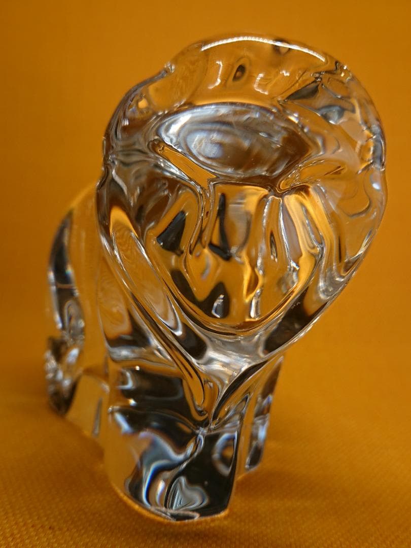【美品】ライオン　クリスタルガラス　置物　インテリア　工芸品　美術品　A3101