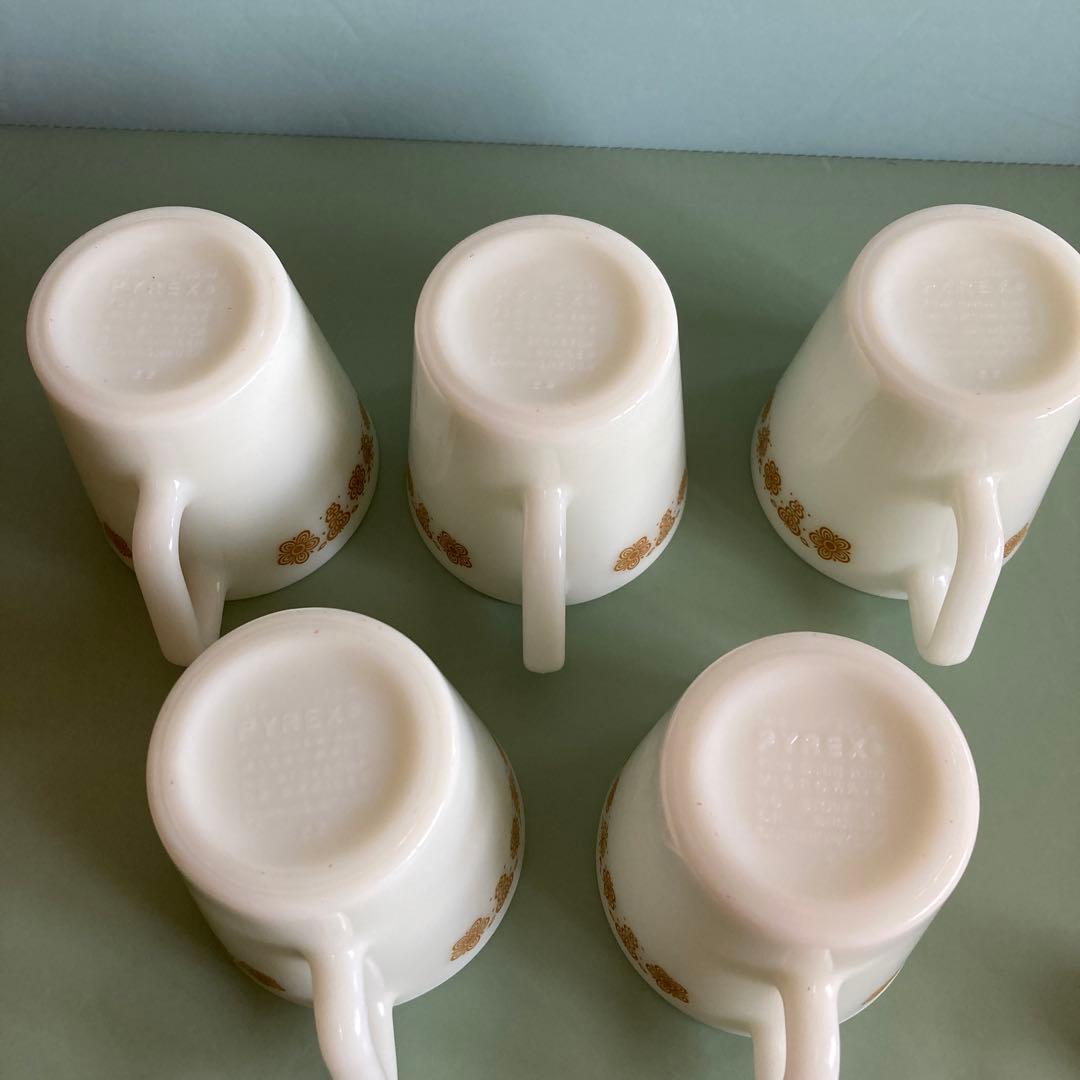 Pyrex  マグカップ 5個セット  ■ ゴールデンバタフライ