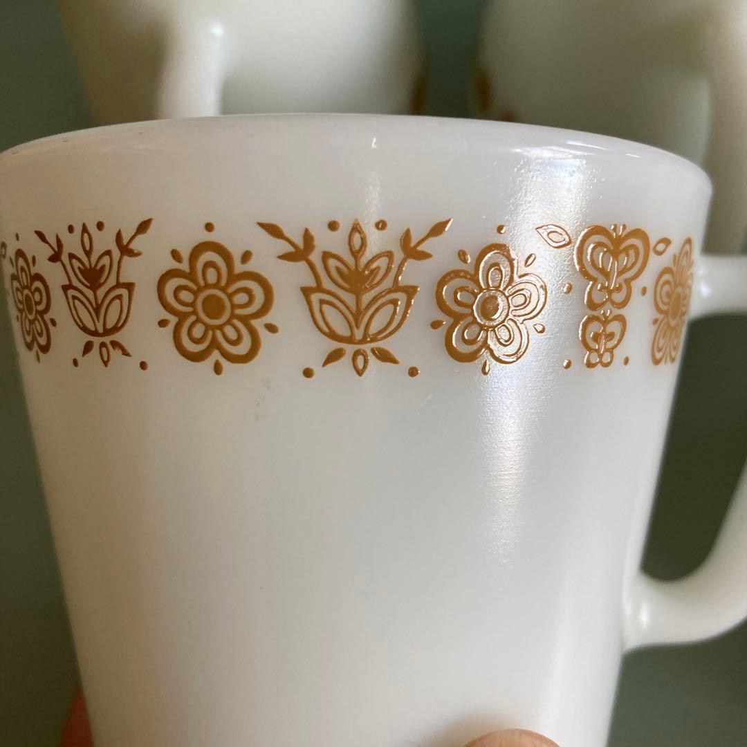 Pyrex  マグカップ 5個セット  ■ ゴールデンバタフライ