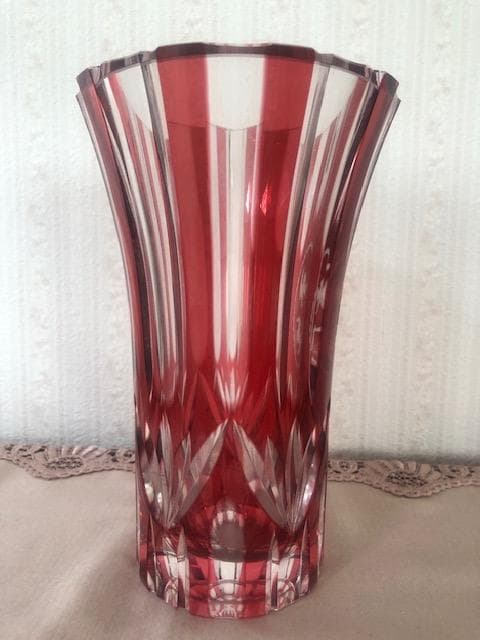 【美品】カガミクリスタル KAGAMI CRYSTAL 江戸切子 花瓶