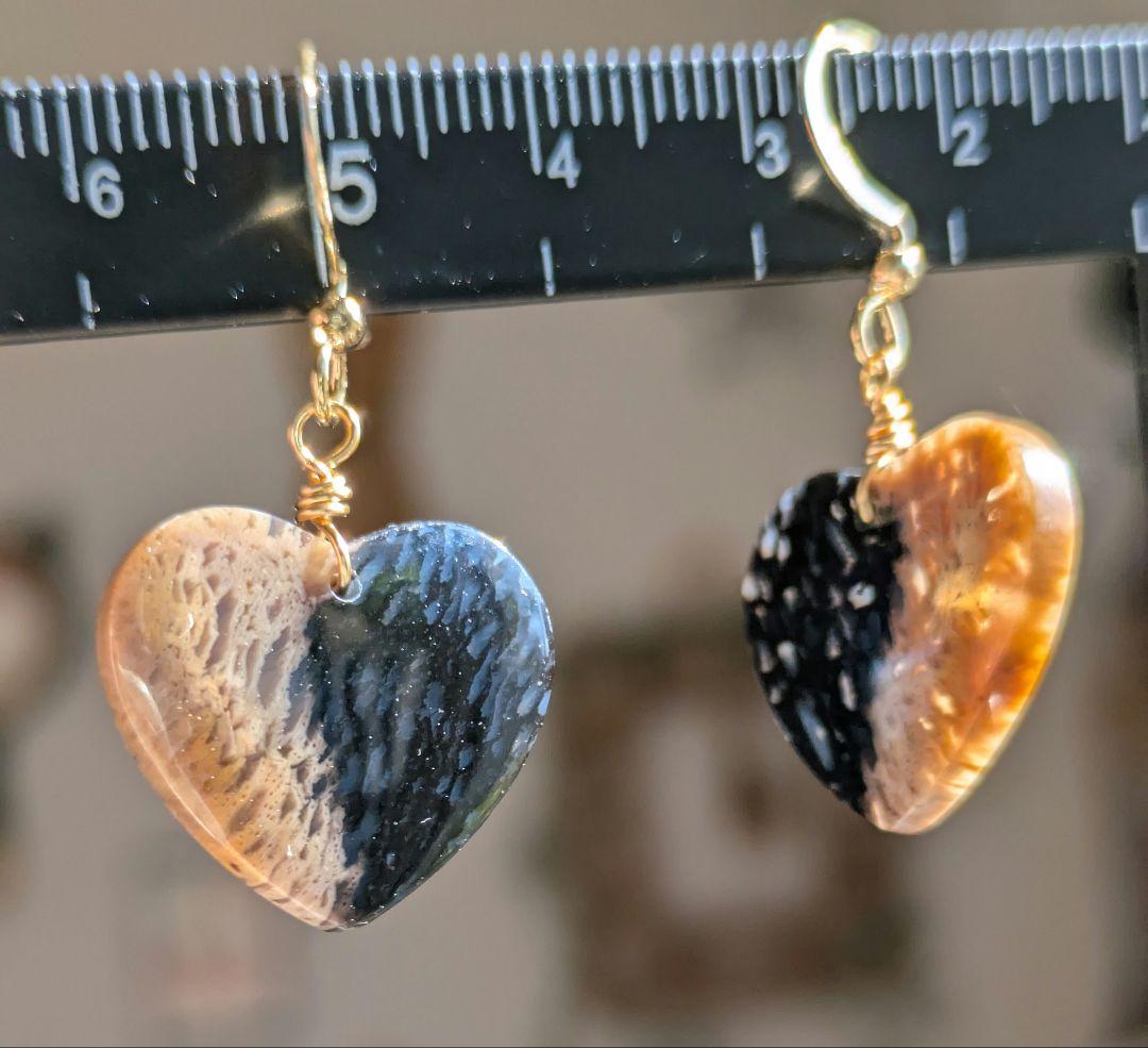 14kgf 　パームルート 　♡　ハート　 珪化木　アゲート