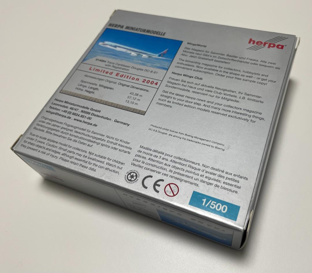 herpa 1/500 トランスカリビアン航空 DC-8-61 #514064