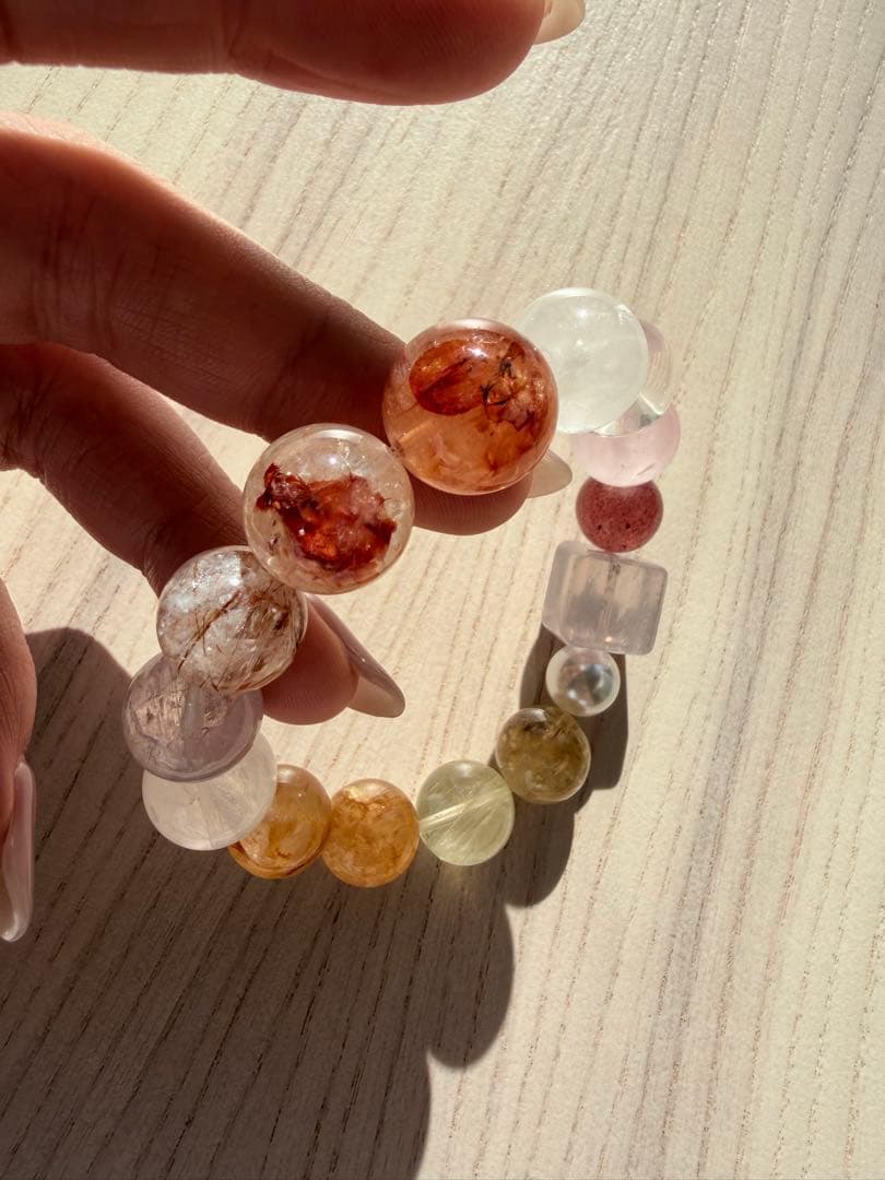 天然石 ミックスブレスレット 12mm 金運 恋愛運 お守り