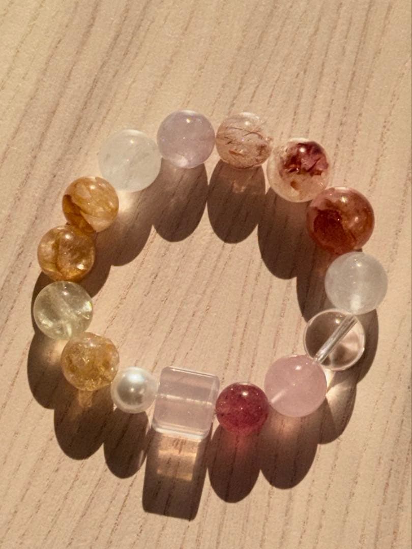 天然石 ミックスブレスレット 12mm 金運 恋愛運 お守り
