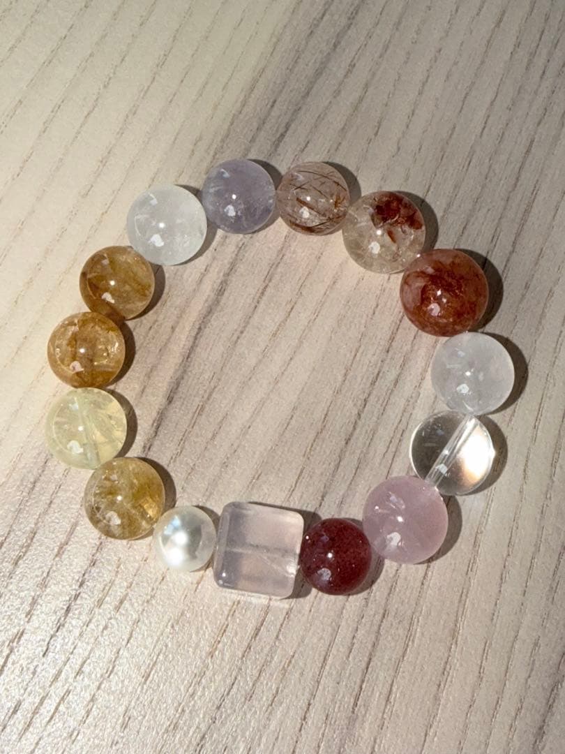 天然石 ミックスブレスレット 12mm 金運 恋愛運 お守り