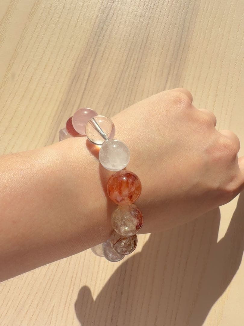 天然石 ミックスブレスレット 12mm 金運 恋愛運 お守り
