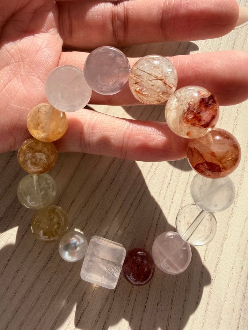 天然石 ミックスブレスレット 12mm 金運 恋愛運 お守り