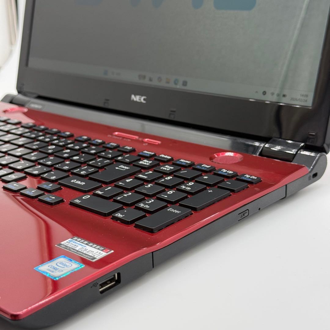 NECノートパソコン 準美品 i7 20GB 新品SSD512 Blu-ray