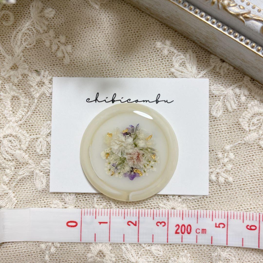 ハンドメイド　レジン　お花　ヘアゴム　ポニーフック　ブローチ　no.136