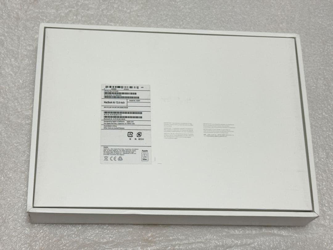 美品　2024年7月購入　バッテリー100%　MacBook Air 13 M2