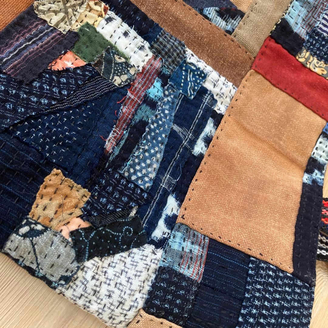 古布　襤褸　昭和レトロ　帆前掛　唐草の風呂敷　酒袋　藍染絣　トートバッグ