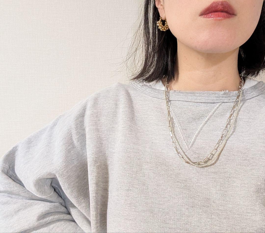 silver✕silverbeadsネックレス