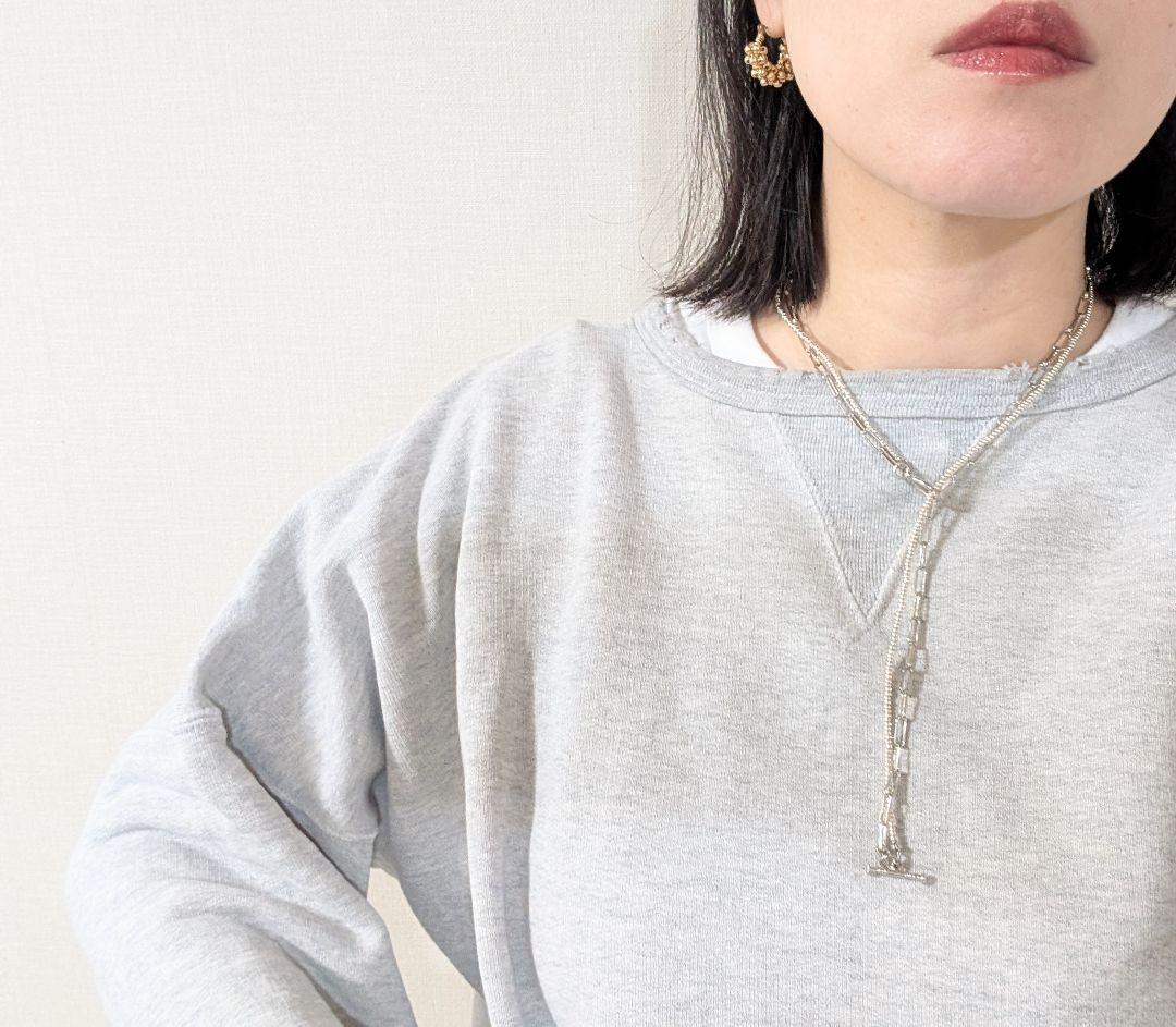 silver✕silverbeadsネックレス