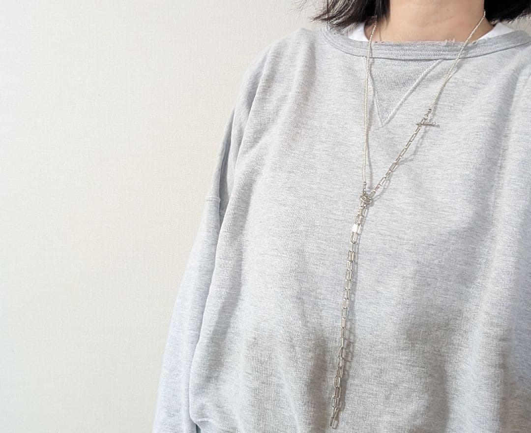 silver✕silverbeadsネックレス