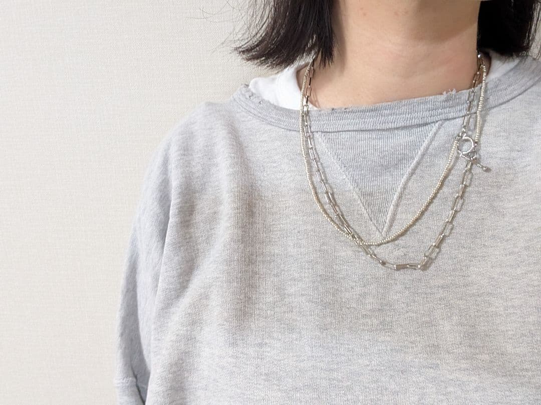 silver✕silverbeadsネックレス