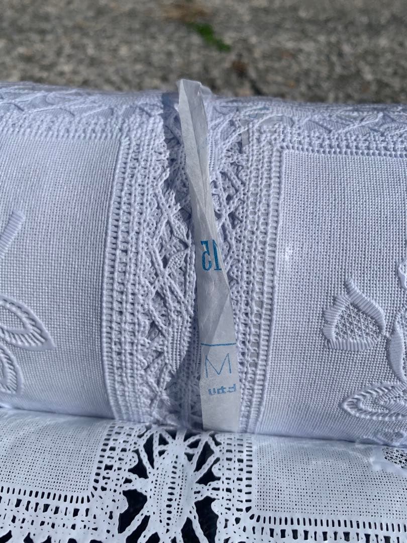 S4 未使用　保管品 ホワイトレーステーブルクロス 120幅　15m